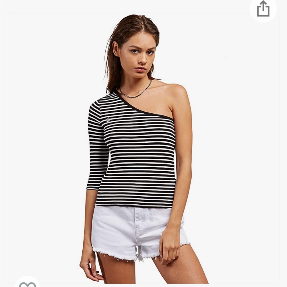Volcom Rave New World One Shoulder Striped Top